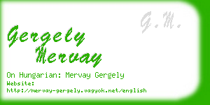 gergely mervay business card